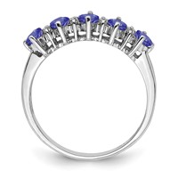 Sterling Silver Rhodium Tanzanite & Diam. Ring view 2