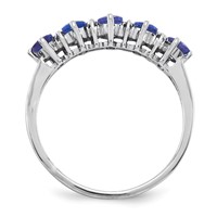Sterling Silver Rhodium Tanzanite & Diam. Ring view 3