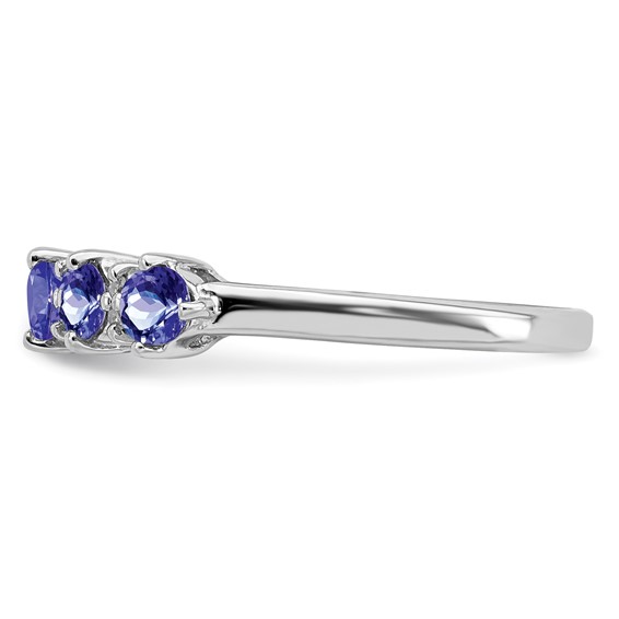 Sterling Silver Rhodium Tanzanite & Diam. Ring