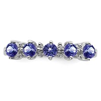 Sterling Silver Rhodium Tanzanite & Diam. Ring view 5