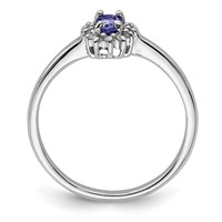Sterling Silver Rhodium Tanzanite & Diam. Ring view 2