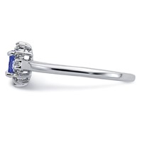 Sterling Silver Rhodium Tanzanite & Diam. Ring view 4