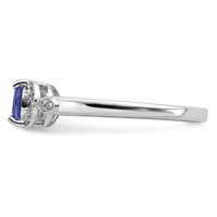 Sterling Silver Rhodium Tanzanite & Diam. Ring view 4