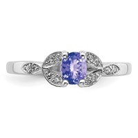 Sterling Silver Rhodium Tanzanite & Diam. Ring view 5