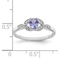 Sterling Silver Rhodium Tanzanite & Diam. Ring view 3