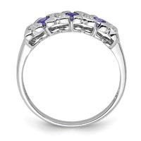 Sterling Silver Rhodium Tanzanite & Diam. Ring view 2