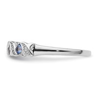 Sterling Silver Rhodium Tanzanite & Diam. Ring view 4