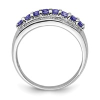 Sterling Silver Rhodium Tanzanite & Diam. Ring view 2