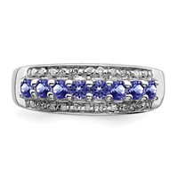 Sterling Silver Rhodium Tanzanite & Diam. Ring view 4
