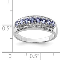Sterling Silver Rhodium Tanzanite & Diam. Ring view 5