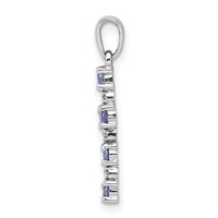 Sterling Silver Rhodium-plated Tanzanite & Diamond Pendant view 2