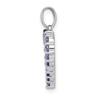 Sterling Silver Rhodium-plated Tanzanite & Diamond Pendant view 2
