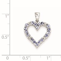 Sterling Silver Rhodium-plated Tanzanite & Diamond Pendant view 3