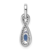 Sterling Silver Rhodium-plated Tanzanite & Diamond Pendant view 4
