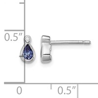 Sterling Silver Rhodium-plated Tanzanite & Diamond Earrings view 4