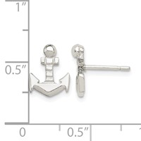 Sterling Silver Anchor Mini Post Earrings view 4