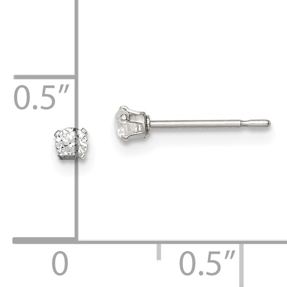 Round CZ Stud Radiant-Cut Earrings