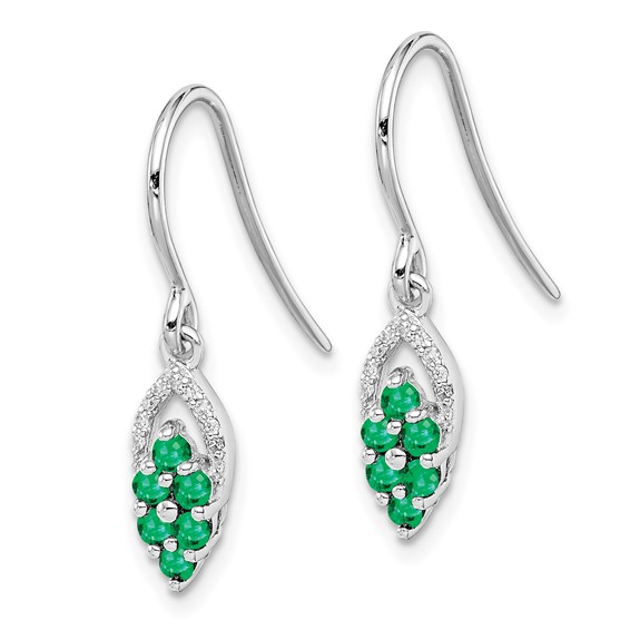 Gemstone & Diamond Shepherd Hook Earrings        