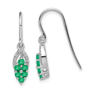 Gemstone & Diamond Shepherd Hook Earrings        