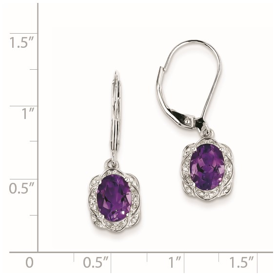 Sterling Silver Diamond and Gemstone Dangle Earring