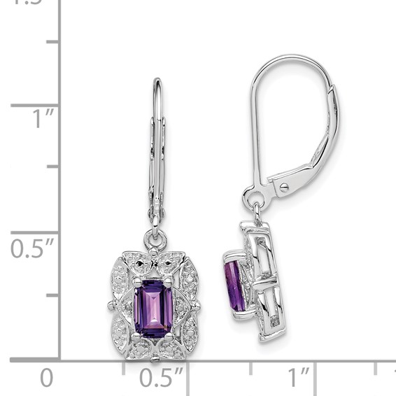 Sterling Silver Diamond and Gemstone Earring