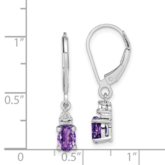 Sterling Silver Diamond and Gemstone Earring