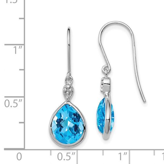 Sterling Silver Diamond and Gemstone Dangle Earring