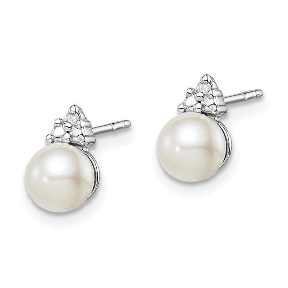 FWC Pearl & Diamond Post Earrings