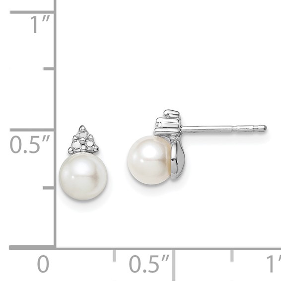 FWC Pearl & Diamond Post Earrings