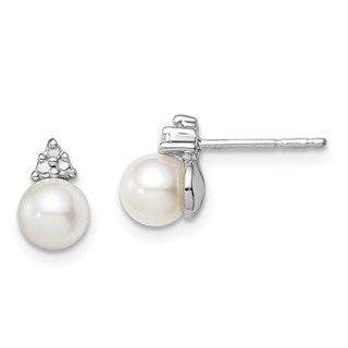 FWC Pearl & Diamond Post Earrings