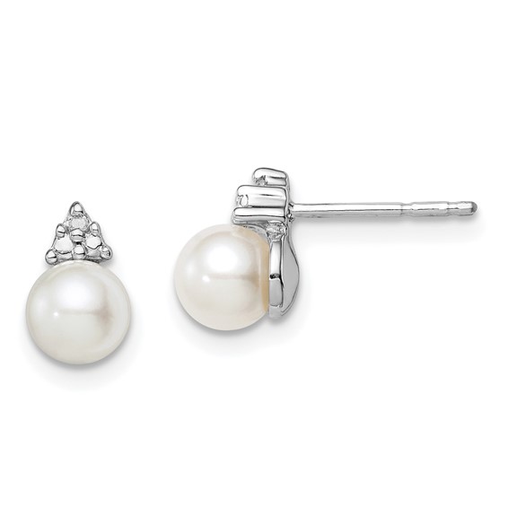 FWC Pearl & Diamond Post Earrings