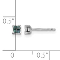White Night Sterling Silver Rhodium-plated Blue Diamond Post Stud Earrings view 4