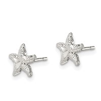 Sterling Silver Starfish Mini Earrings with D C Center view 2