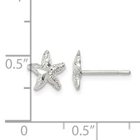 Sterling Silver Starfish Mini Earrings with D C Center view 4
