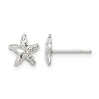 Sterling Silver Starfish Mini Earrings with D C Center view 1