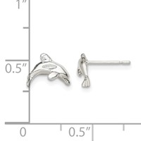 Sterling Silver Polished Dolphin Post Earrings view 4