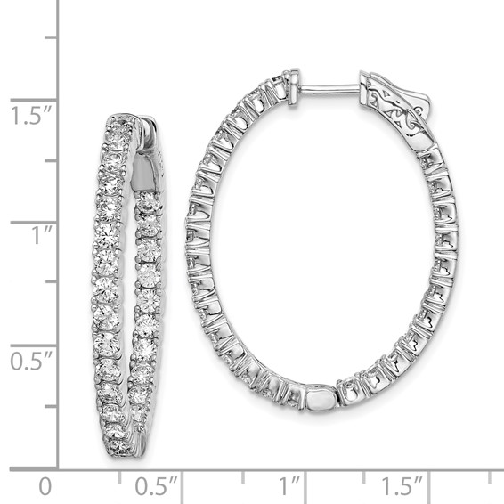 Sterling Silver CZ 2.5mm Hinged Hoops