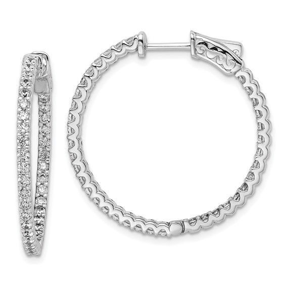 Sterling Silver 1.7mm CZ Hinged Hoops