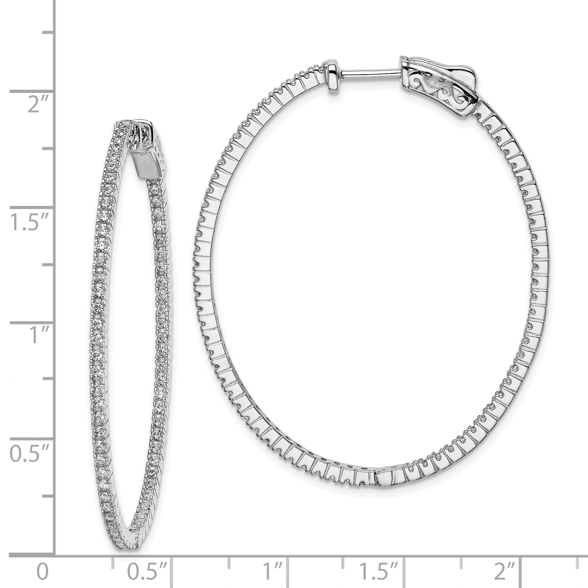 Sterling Shimmer Silver 132 Stone 1.25mm CZ In and Out Oval Sterling Shimmer Silver 132 Stone 1.25mm CZ In and Out Oval