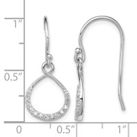 Sterling Silver Rhodium-plated CZ Infinity Shepherd Hook Earrings view 4