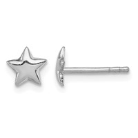 Sterling Silver Rhodium-plated Polished Star Children's Post Earrings view 1
