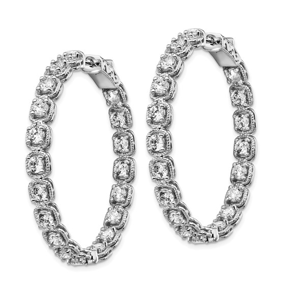 Sterling Silver 3mm CZ Hinged Hoops