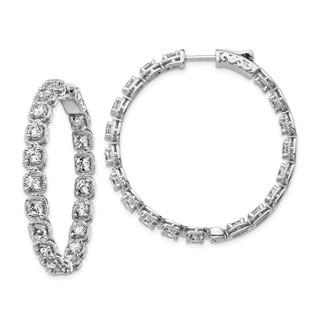 Sterling Silver 3mm CZ Hinged Hoops