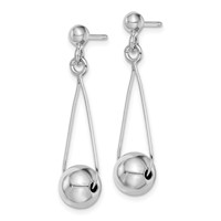 Sterling Silver Rhodium-plated Post Dangle Earrings view 2