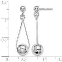 Sterling Silver Rhodium-plated Post Dangle Earrings view 4