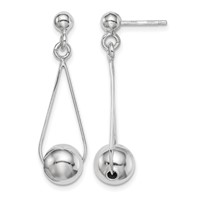 Sterling Silver Rhodium-plated Post Dangle Earrings view 1