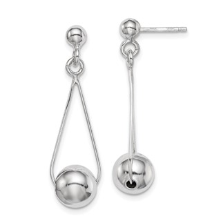 Sterling Silver Rhodium-plated Post Dangle Earrings