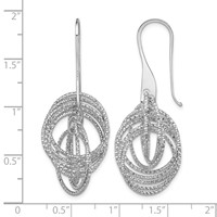 Sterling Silver Rhodium-plated D C Fancy Intertwined Circles Dangle Earring view 4
