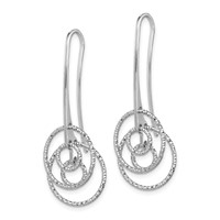 Sterling Silver Rhodium-plated D C Fancy Circles Dangle Earrings view 2