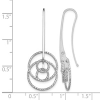 Sterling Silver Rhodium-plated D C Fancy Circles Dangle Earrings view 4